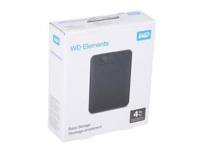 WD WDBU6Y0040BBK-WESN 4TB Elements USB 3.0 High-Capacity Portable Hard Drive for Windows