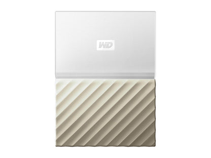 WD 2TB My Passport Ultra Portable Hard Drive USB 3.0 Model WDBTLG0020BGD-WESN White - Gold