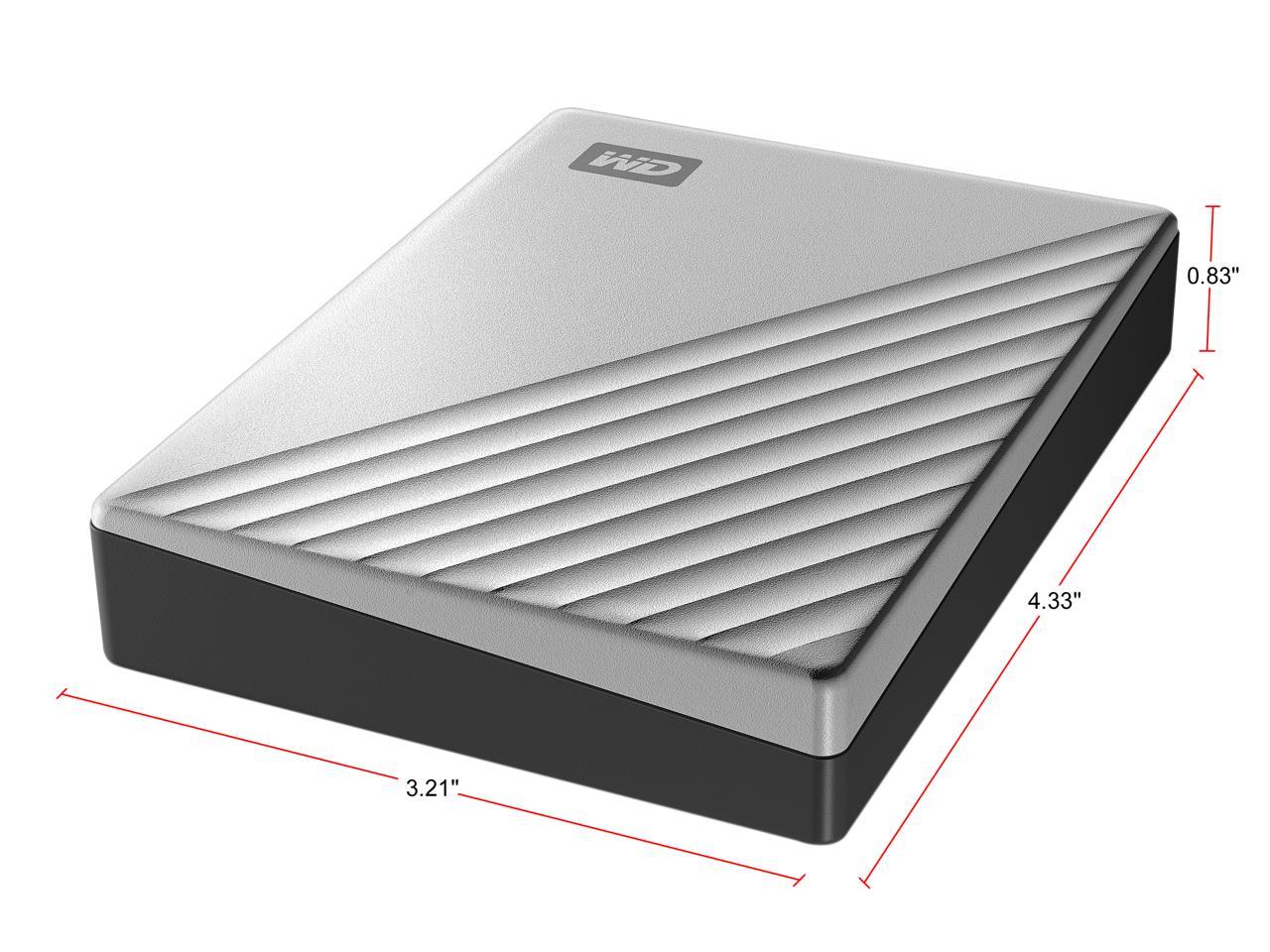 WD 4TB Silver My Passport Ultra Portable Storage External Hard Drive USB-C for Mac (WDBPMV0040BSL-WESN)