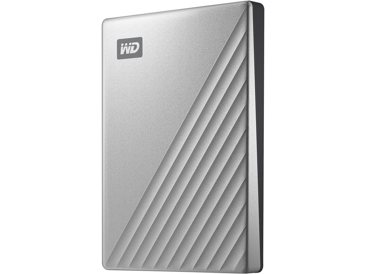 WD 1TB Silver My Passport Ultra Portable Storage External Hard Drive USB-C for PC/Windows (WDBC3C0010BSL-WESN)