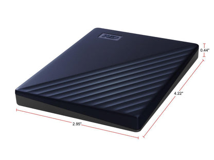 WD 2TB My Passport for Mac Portable External Hard Drive Storage USB-C/USB-A 3.2 - Midnight Blue WDBA2D0020BBL-WESN