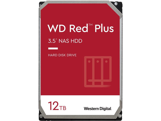WD Red Plus 12TB NAS Hard Disk Drive 7200RPM SATA 6Gb/s CMR 256MB Cache 3.5 Inch model WD120EFBX