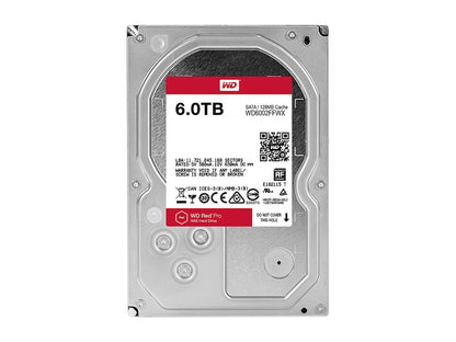 WD Red Pro 6TB NAS Hard Disk Drive - 7200 RPM Class SATA 6Gb/s 128MB Cache 3.5 Inch - WD6002FFWX