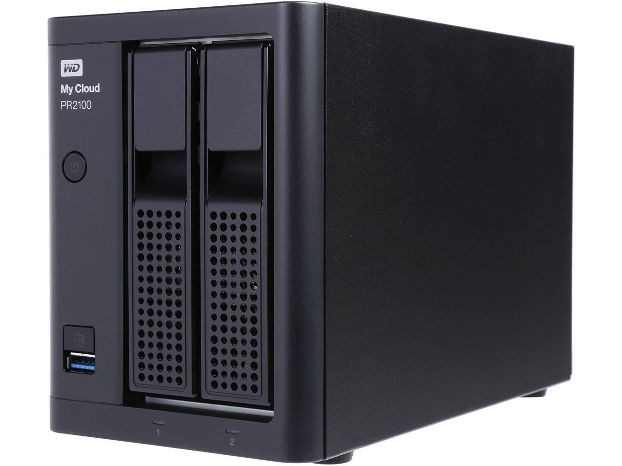 WD 0TB My Cloud PR2100 Pro Series Diskless w/ Transcoding, NAS - Quad-core Processor & 4GB RAM (WDBBCL0000NBK-NESN)