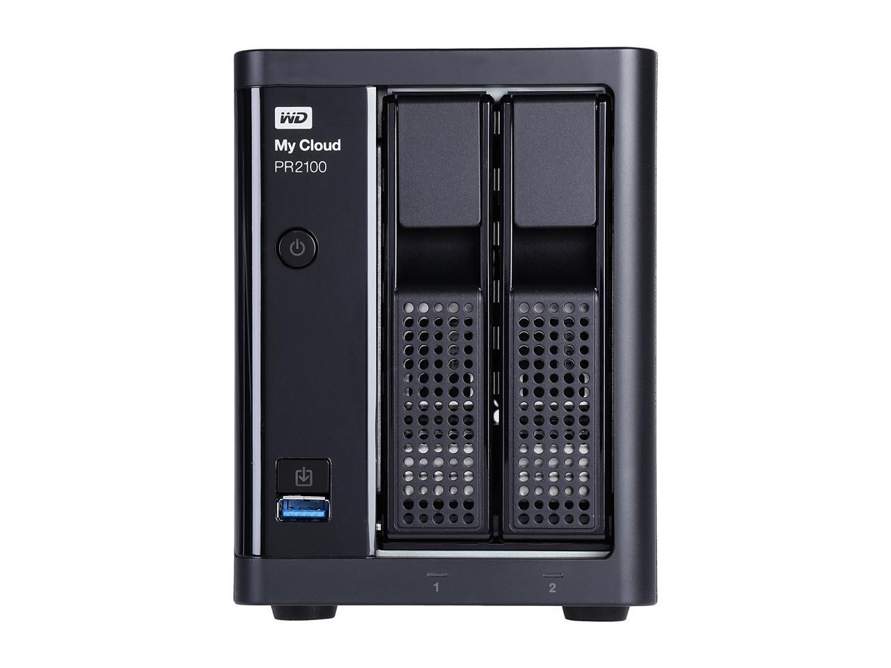 WD 0TB My Cloud PR2100 Pro Series Diskless w/ Transcoding, NAS - Quad-core Processor & 4GB RAM (WDBBCL0000NBK-NESN)