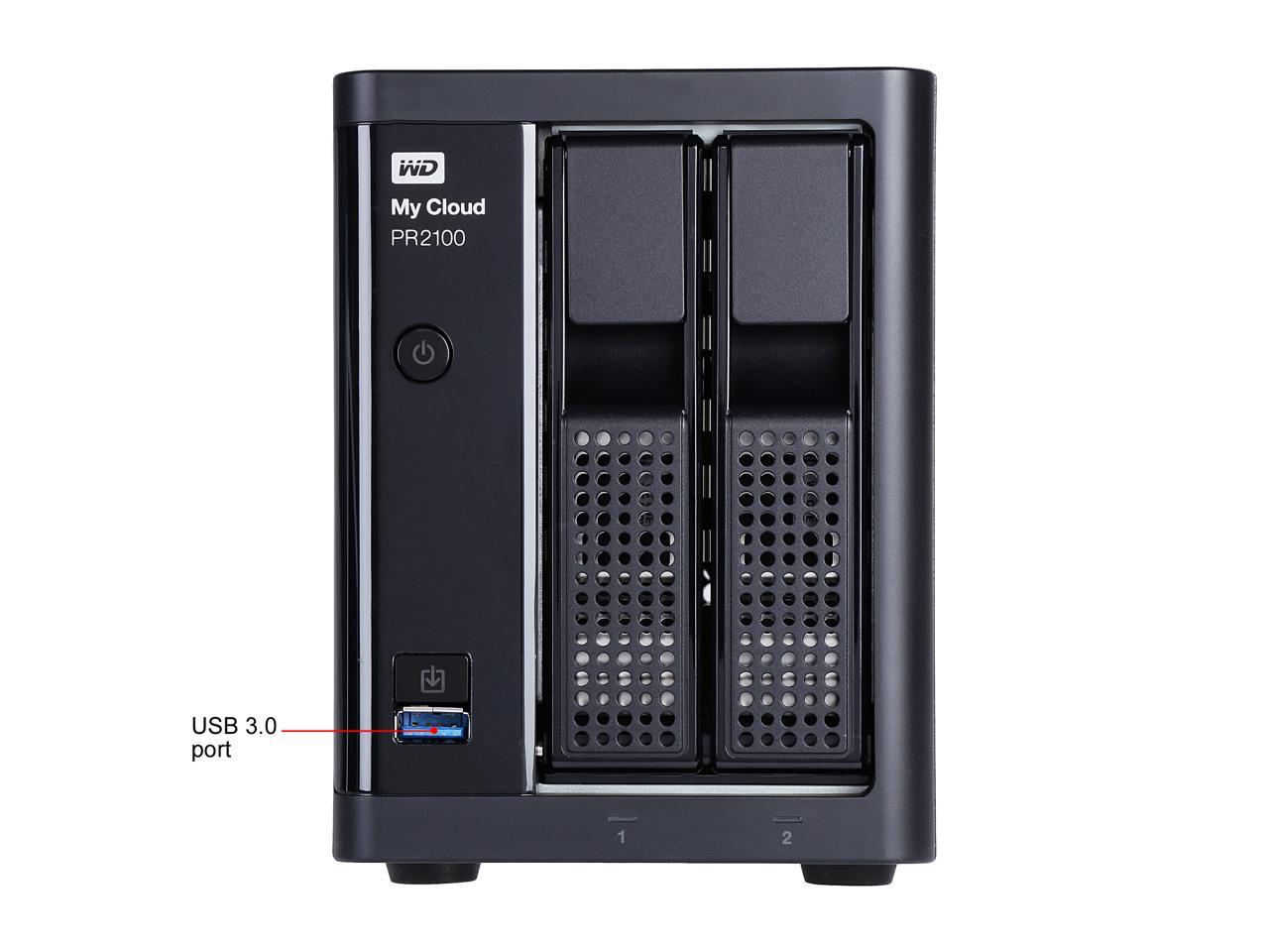 WD 0TB My Cloud PR2100 Pro Series Diskless w/ Transcoding, NAS - Quad-core Processor & 4GB RAM (WDBBCL0000NBK-NESN)