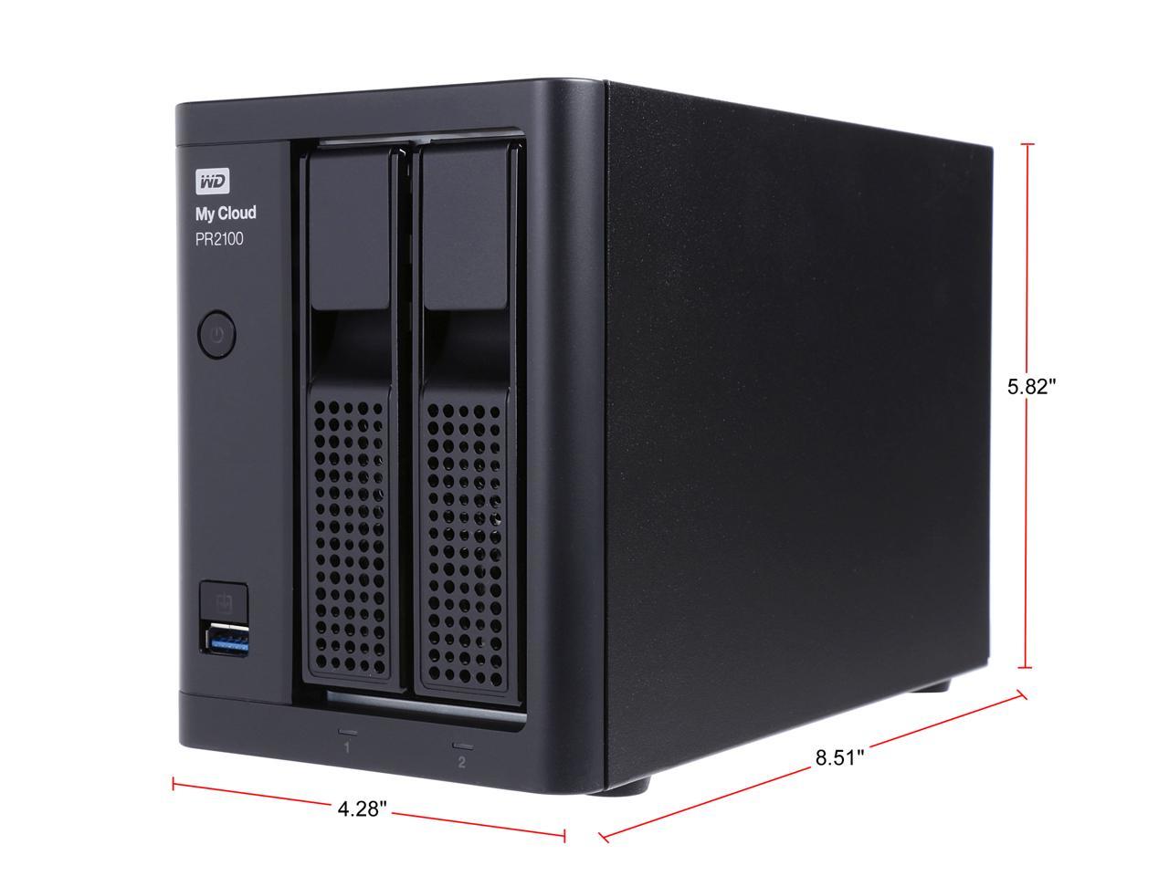 WD 0TB My Cloud PR2100 Pro Series Diskless w/ Transcoding, NAS - Quad-core Processor & 4GB RAM (WDBBCL0000NBK-NESN)