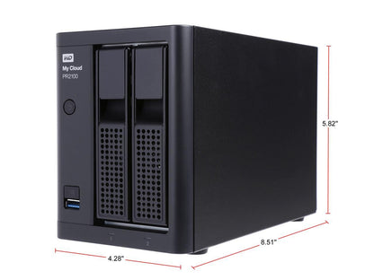 WD 0TB My Cloud PR2100 Pro Series Diskless w/ Transcoding, NAS - Quad-core Processor & 4GB RAM (WDBBCL0000NBK-NESN)