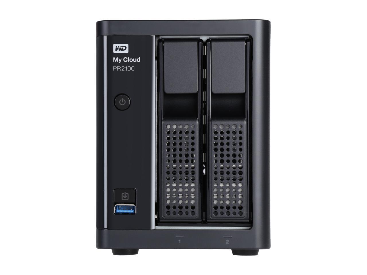 WD 16TB My Cloud PR2100 Pro Series w/ Transcoding, NAS - Quad-core Processor & 4GB RAM (WDBBCL0160JBK-NESN)