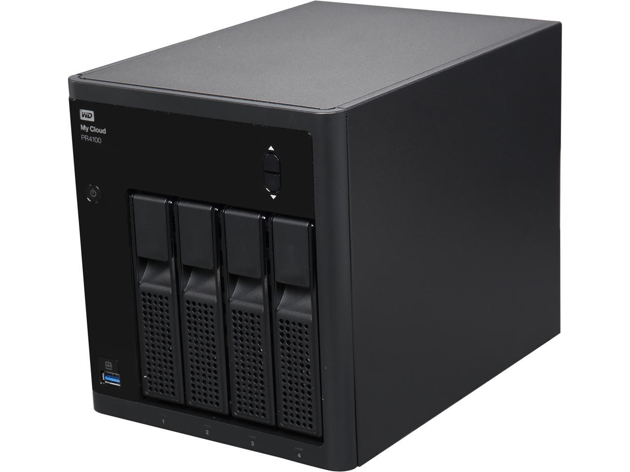 WD 8TB My Cloud PR4100 Pro Series Media Server w/ Transcoding for Mac/PC & iOS/Android, NAS (WDBNFA0080KBK-NESN)