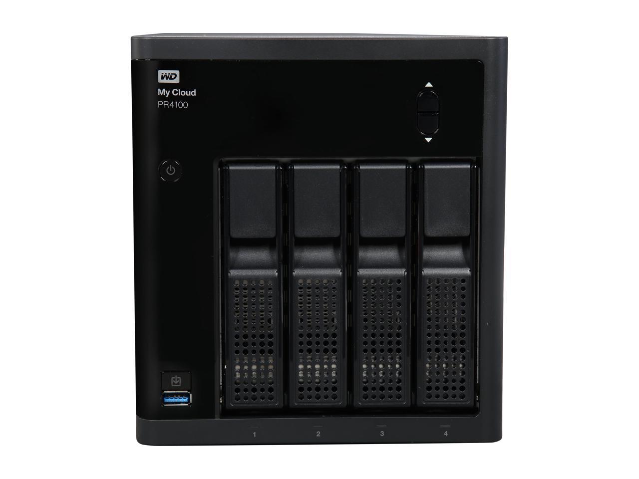 WD 8TB My Cloud PR4100 Pro Series Media Server w/ Transcoding for Mac/PC & iOS/Android, NAS (WDBNFA0080KBK-NESN)