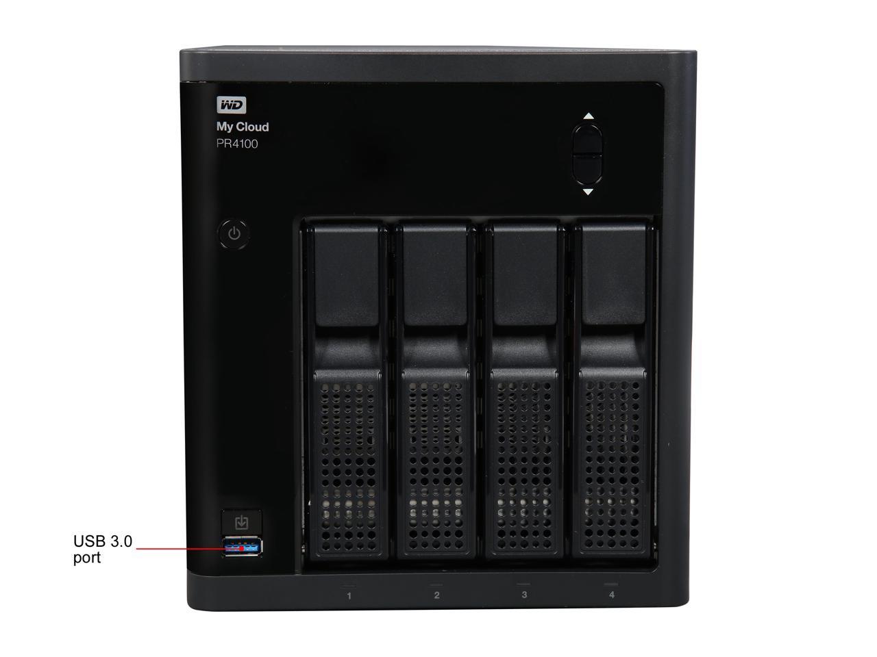 WD 8TB My Cloud PR4100 Pro Series Media Server w/ Transcoding for Mac/PC & iOS/Android, NAS (WDBNFA0080KBK-NESN)