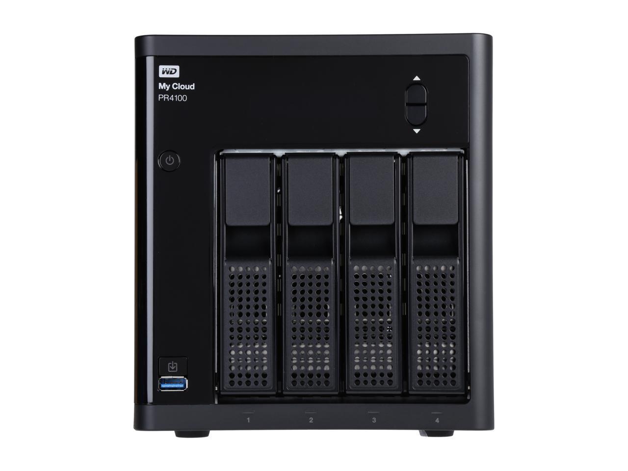 WD 32TB My Cloud PR4100 Pro Series Media Server w/ Transcoding for Mac/PC & iOS/Android, NAS (WDBNFA0320KBK-NESN)