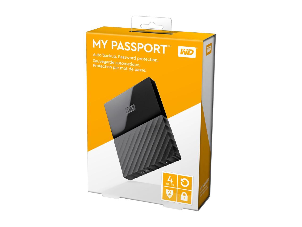 WD 4TB My Passport Portable Hard Drive USB 3.0 Model WDBYFT0040BBK-WESN Black