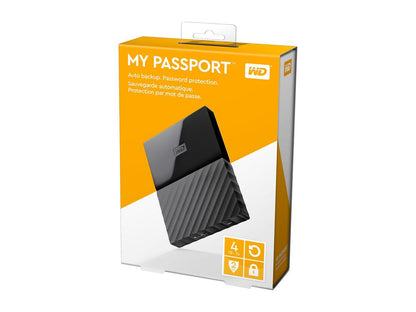 WD 4TB My Passport Portable Hard Drive USB 3.0 Model WDBYFT0040BBK-WESN Black