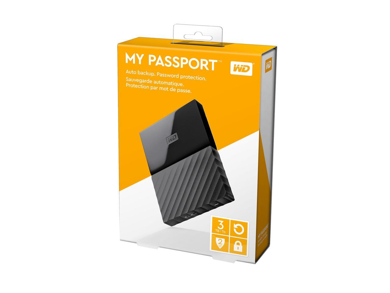 WD 3TB My Passport Portable Hard Drive USB 3.0 Model WDBYFT0030BBK-WESN Black