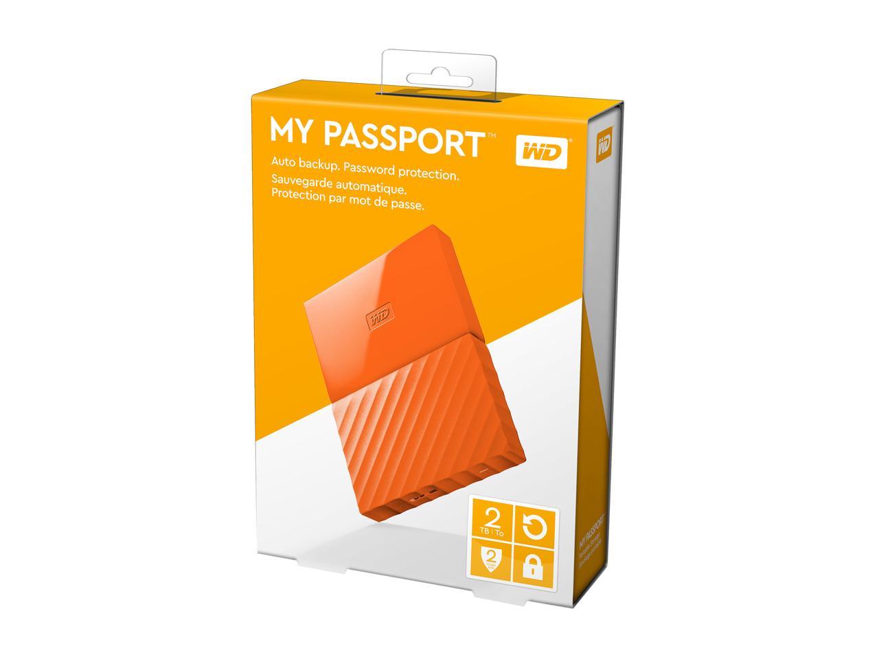 WD 2TB My Passport Portable Hard Drive USB 3.0 Model WDBYFT0020BOR-WESN Orange