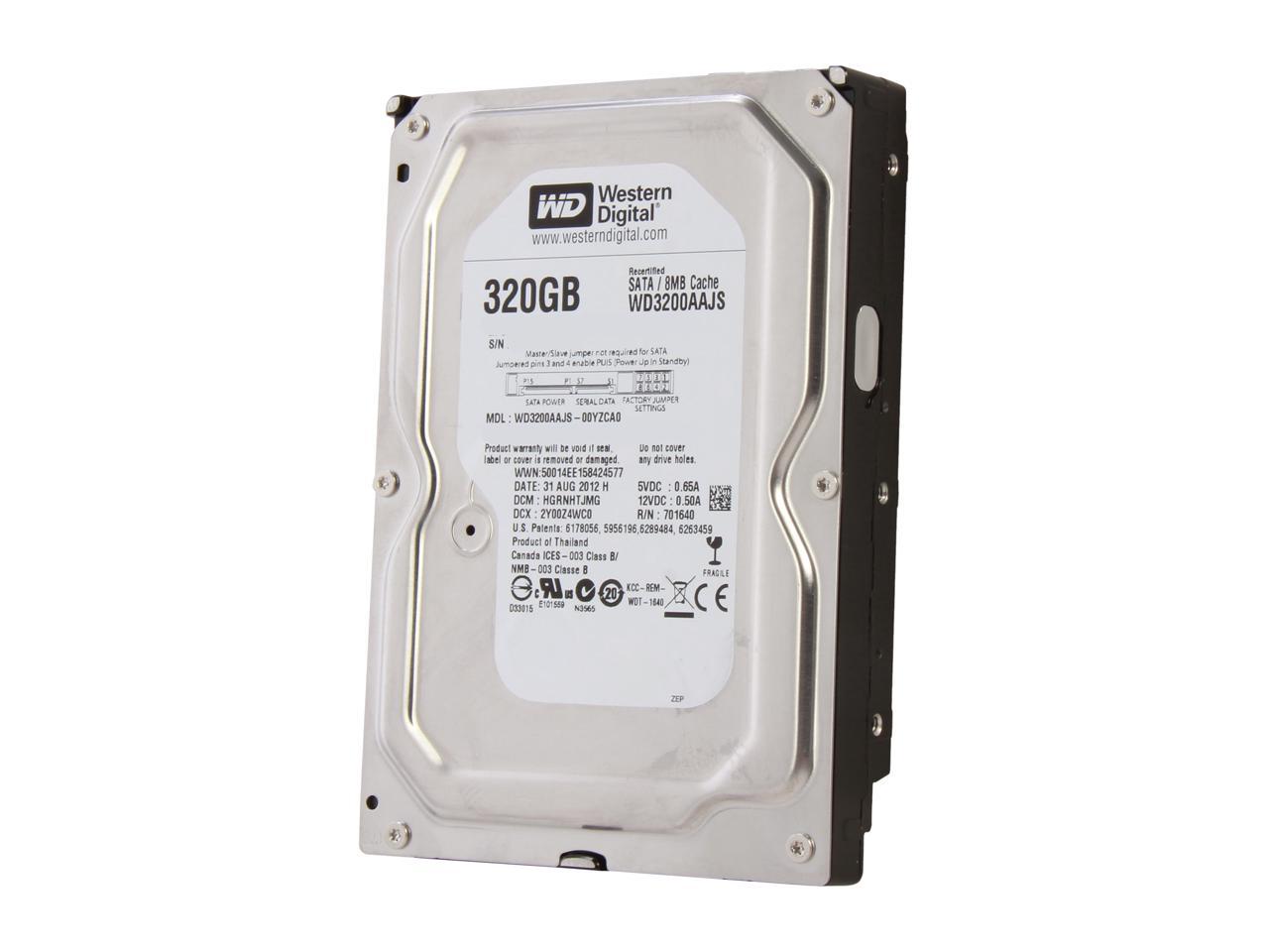 WD Blue WD3200AAJS-FR 320GB 7200 RPM 8MB Cache SATA 3.0Gb/s 3.5" Internal Hard Drive Bare Drive