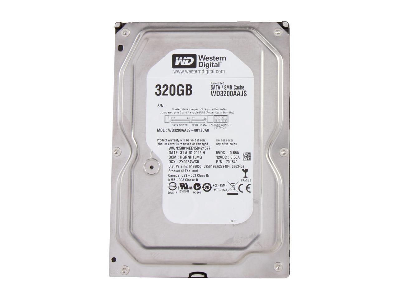 WD Blue WD3200AAJS-FR 320GB 7200 RPM 8MB Cache SATA 3.0Gb/s 3.5" Internal Hard Drive Bare Drive