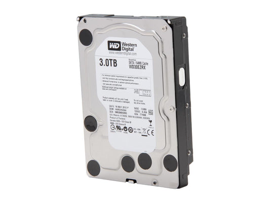 WD Green WD30EZRX 3TB IntelliPower 64MB Cache SATA 6.0Gb/s 3.5" Internal Hard Drive