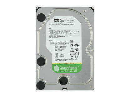 WD AV WD20EURS 2TB 64MB Cache SATA 3.0Gb/s 3.5" Internal Hard Drive - Manufacture Recertified Bare Drive