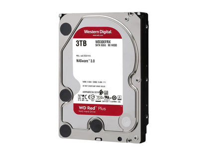 WD Red Plus 3TB NAS Hard Disk Drive - 5400 RPM Class SATA 6Gb/s, CMR, 64MB Cache, 3.5 Inch - WD30EFRX