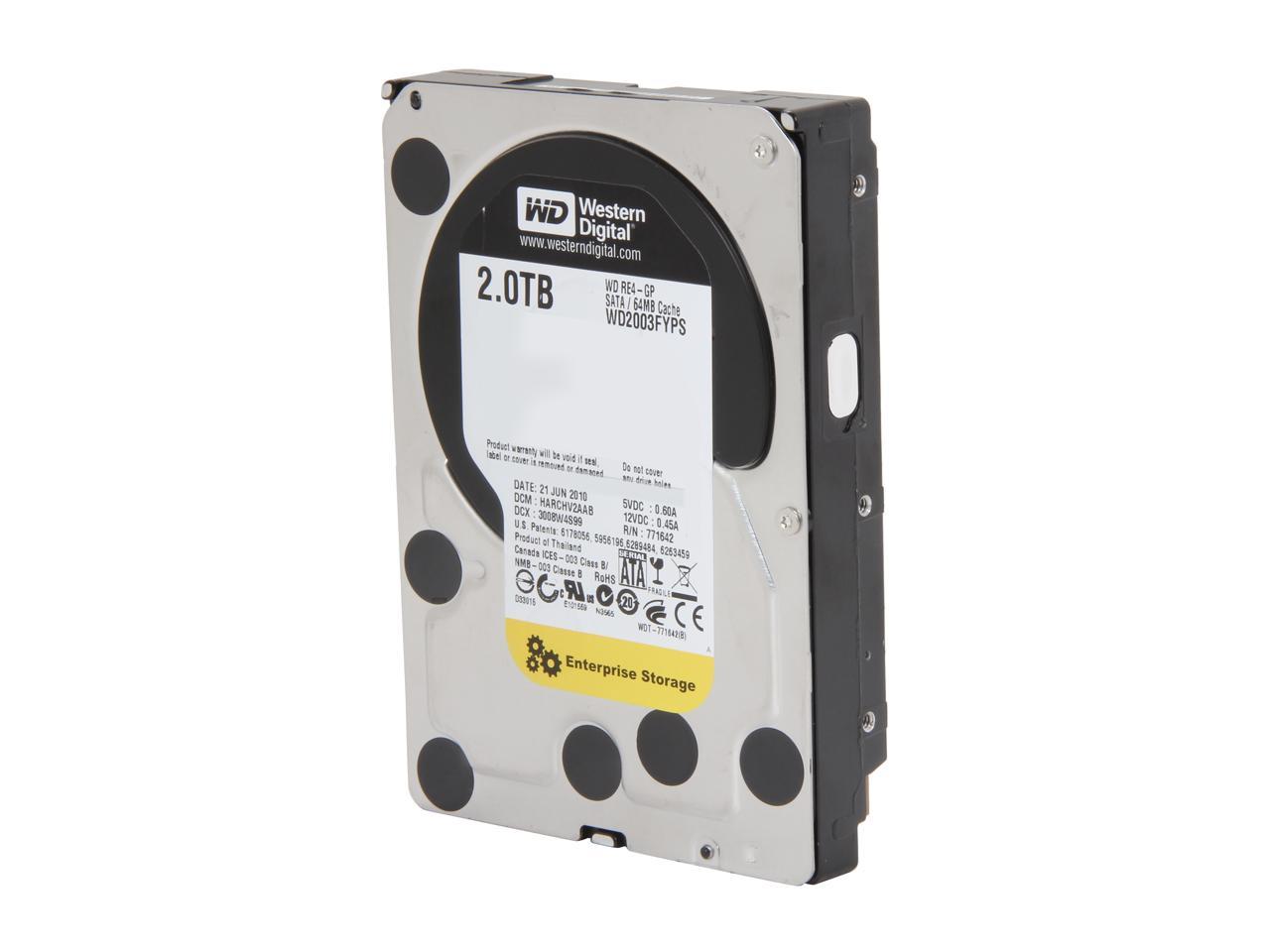 Western Digital RE4-GP WD2003FYPS 2TB 5400 RPM 64MB Cache SATA 3.0Gb/s 3.5" Internal Hard Drive Bare Drive