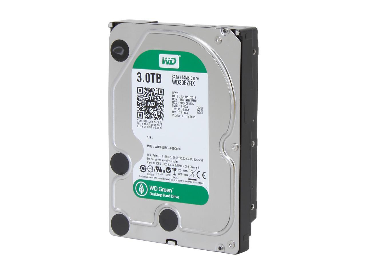 WD Desktop Mainstream WDBH2D0030HNC-NRSN 3TB IntelliPower SATA 6.0Gb/s 3.5" Internal Hard Drive-Retail kit