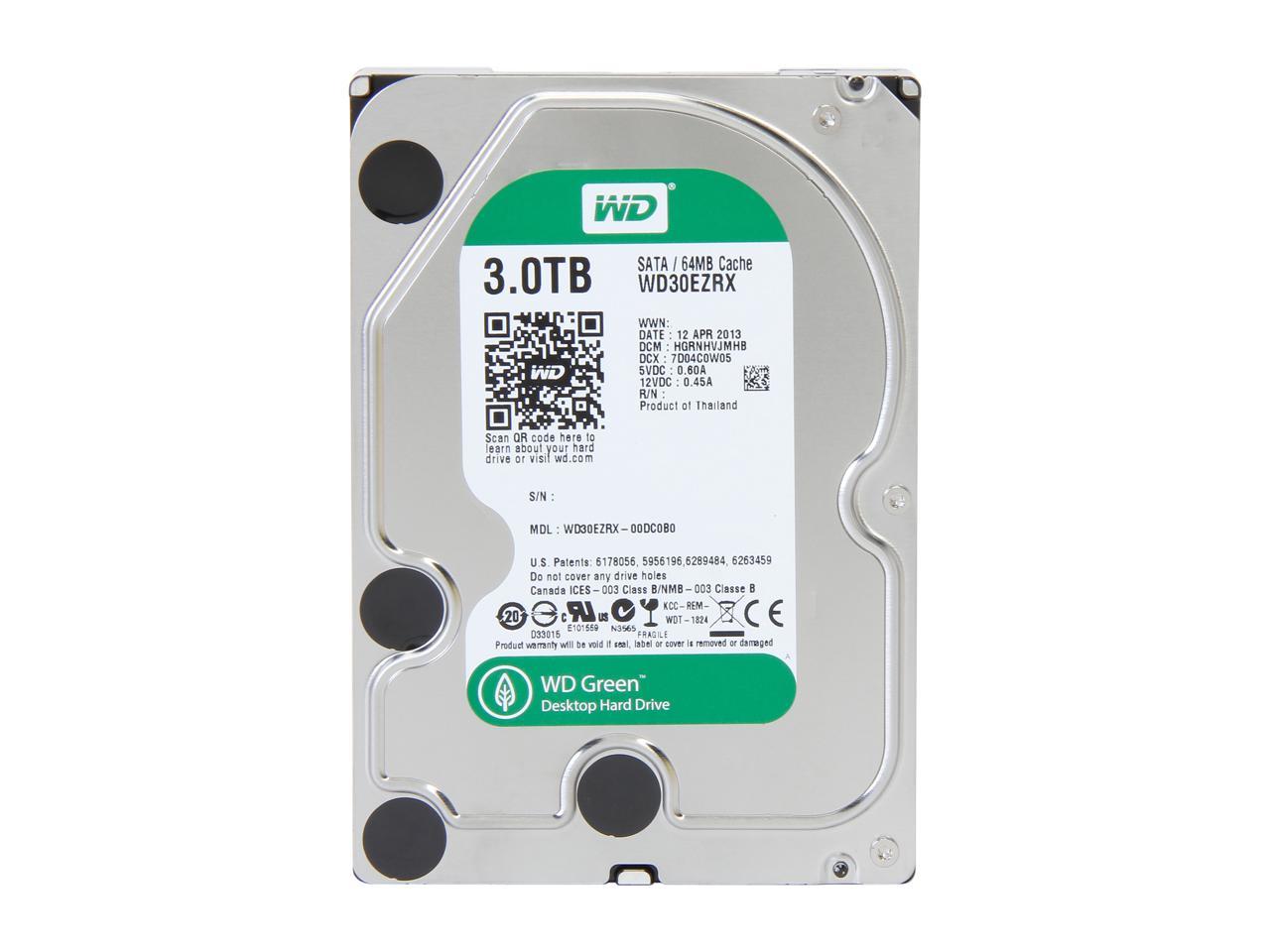 WD Desktop Mainstream WDBH2D0030HNC-NRSN 3TB IntelliPower SATA 6.0Gb/s 3.5" Internal Hard Drive-Retail kit