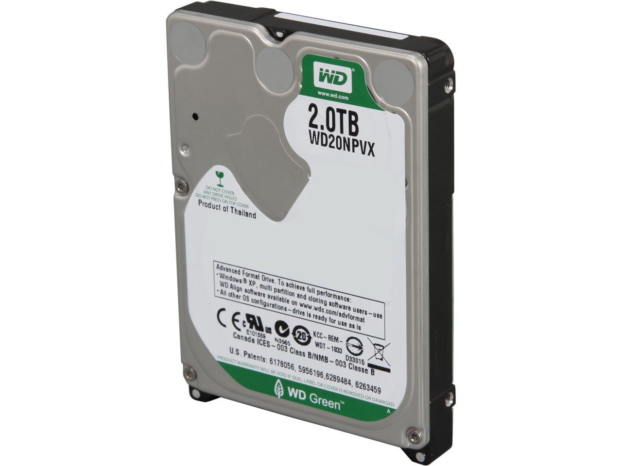 WD Green WD20NPVX 2TB 8MB Cache SATA 6.0Gb/s 2.5" Internal Hard Drive