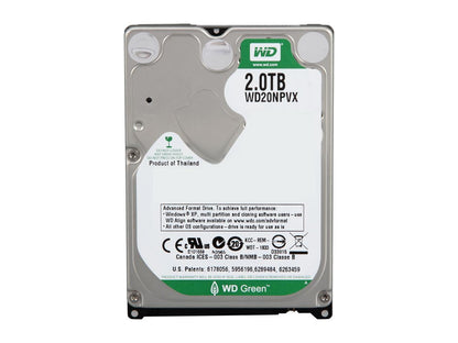 WD Green WD20NPVX 2TB 8MB Cache SATA 6.0Gb/s 2.5" Internal Hard Drive