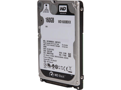 WD BLACK SERIES WD1600BEKX 160GB 7200 RPM 16MB Cache SATA 6.0Gb/s 2.5" Internal Notebook Hard Drive Bare Drive