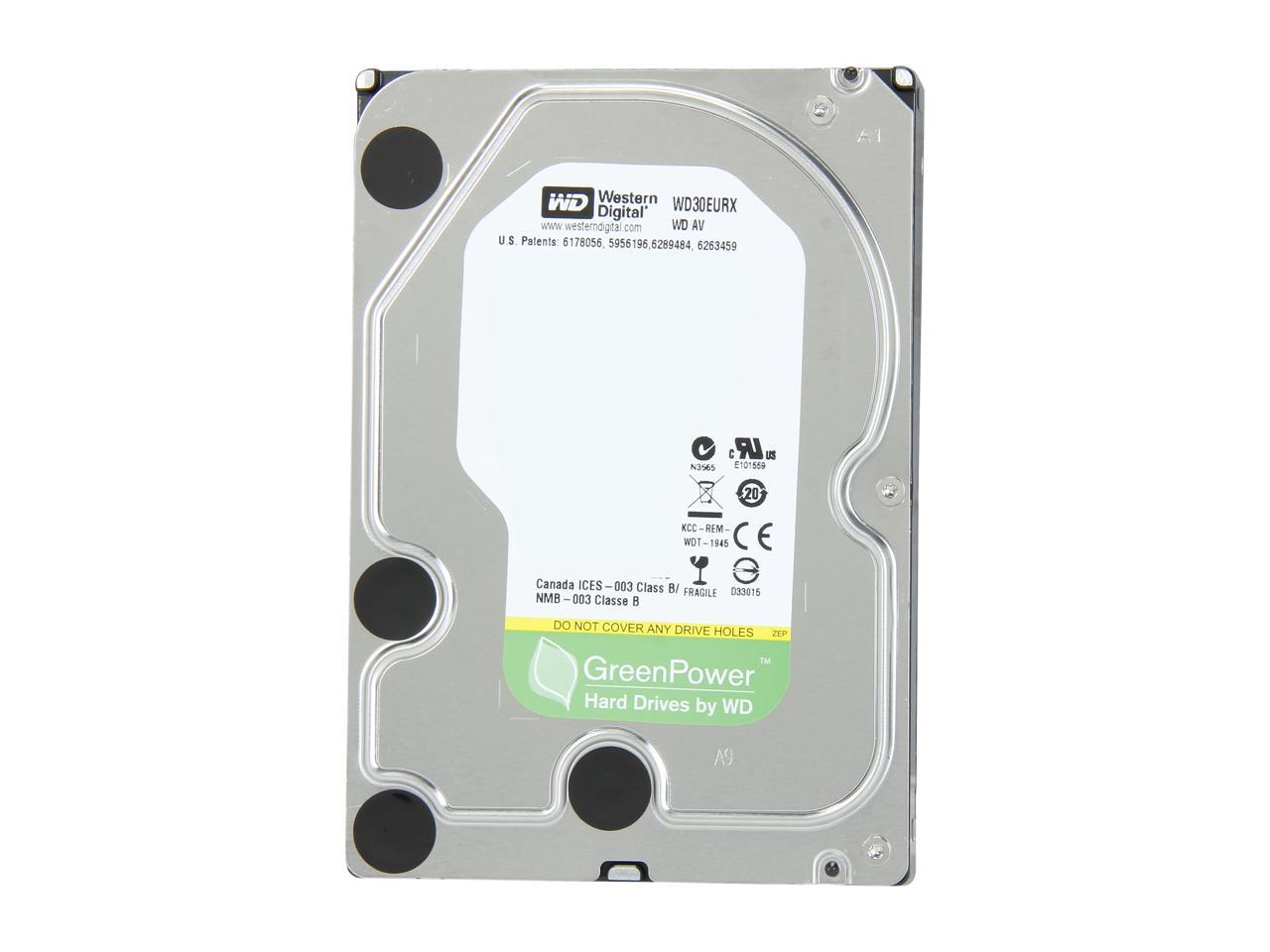 WD AV-GP WD30EURX 3TB IntelliPower 64MB Cache SATA 6.0Gb/s 3.5" Internal Hard Drive