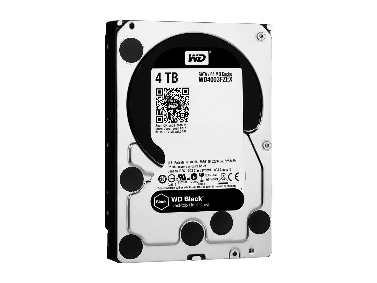 WD Black 4TB Performance Desktop Hard Disk Drive - 7200 RPM SATA 6Gb/s 64MB Cache 3.5 Inch - WD4003FZEX