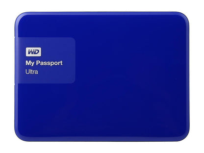 WD 3TB Blue My Passport Ultra Portable External Hard Drive - USB 3.0 - WDBBKD0030BBL-NESN