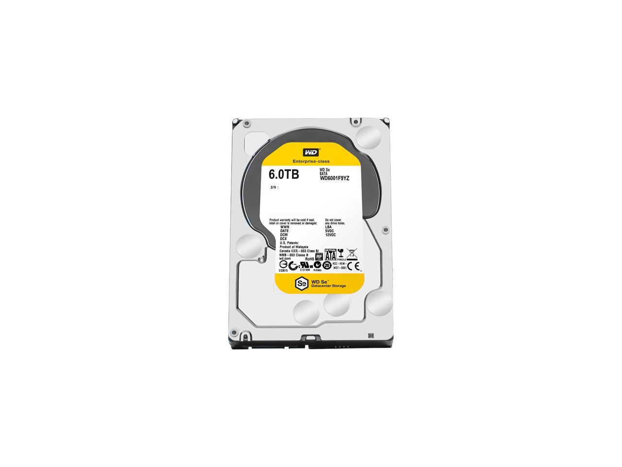 WD Se WD6001F9YZ 6TB 7200 RPM 128MB Cache SATA 6.0Gb/s 3.5" Datacenter Capacity HDD