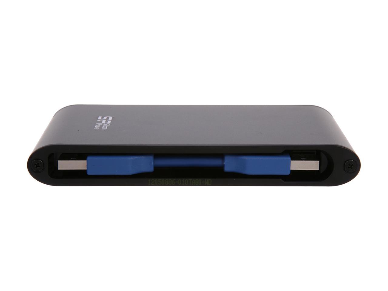 Silicon Power 1TB Armor A80 Portable Hard Drive USB 3.0 Model SP010TBPHDA80S3B Blue