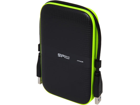 Silicon Power 1TB Armor A60 Shockproof and Water-Resistant Portable Hard Drive USB 3.0 Model SP010TBPHDA60S3K Black