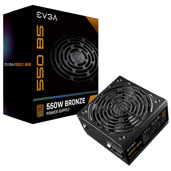 EVGA 550 B5, 80 Plus BRONZE 550W, Fully Modular, EVGA ECO Mode, 5 Year Warranty, Compact 150mm Size, Power Supply 220-B5-0550-V1