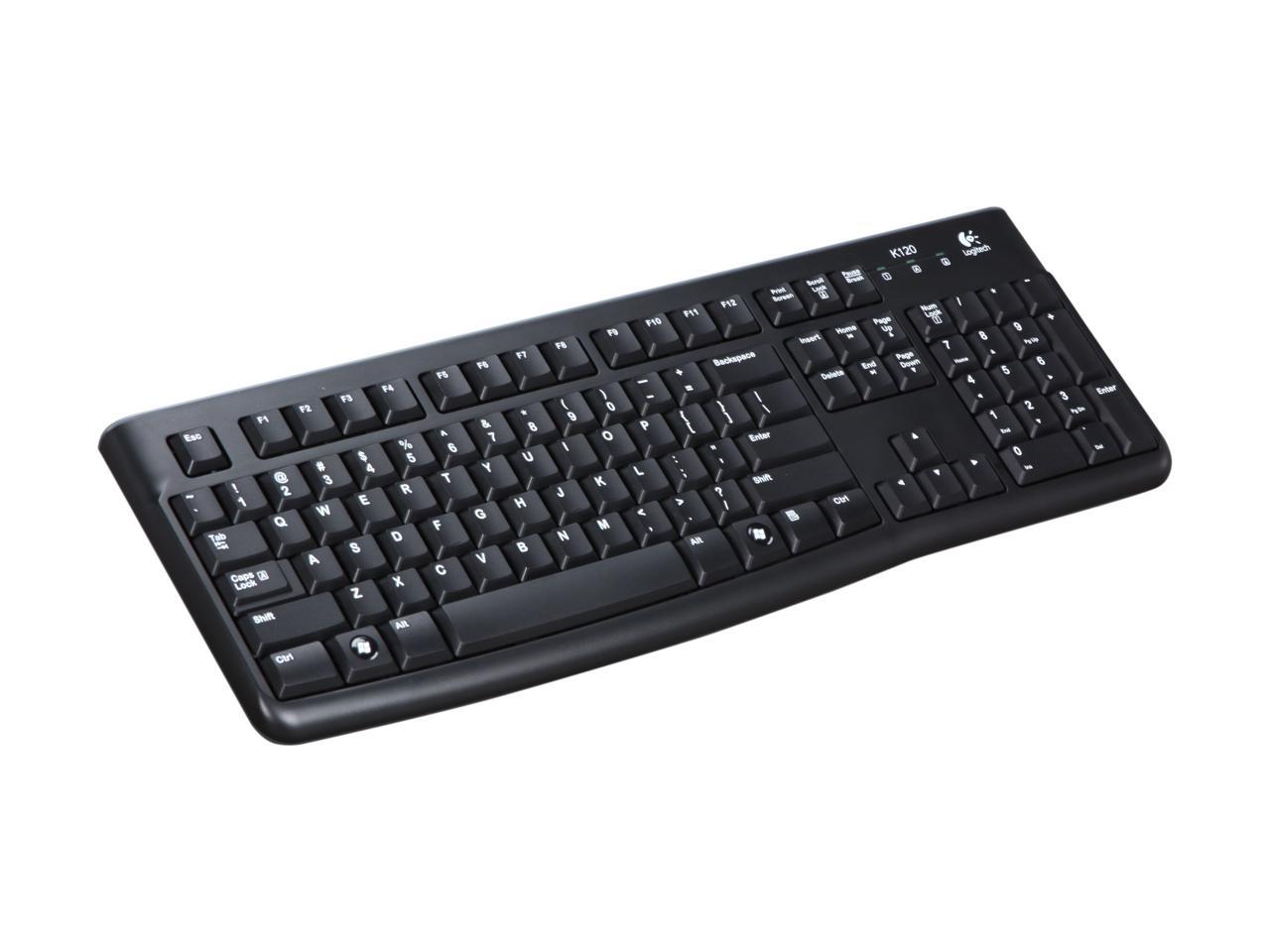 Logitech K120 Wired Standard USB Keyboard - Black