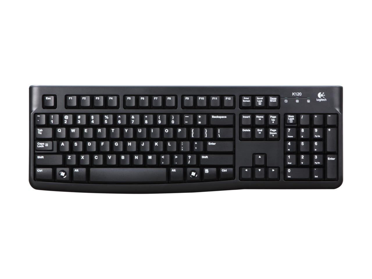 Logitech K120 Wired Standard USB Keyboard - Black