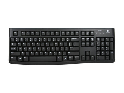 Logitech MK120 Wired USB Keyboard and Mouse - Black