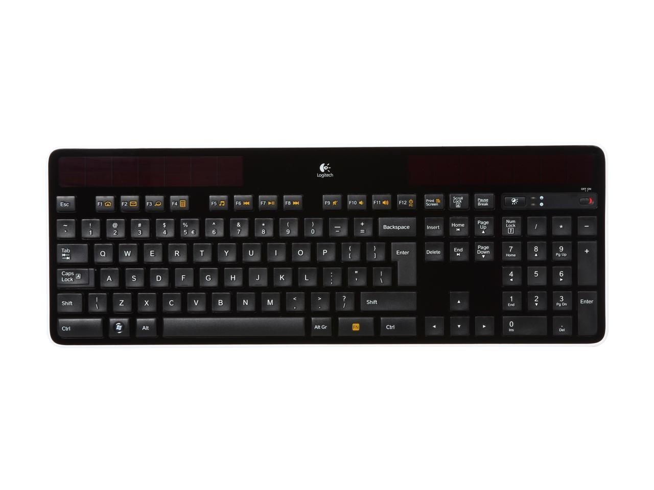 Logitech K750 2.4GHz Wireless Solar Powered Keyboard - Black