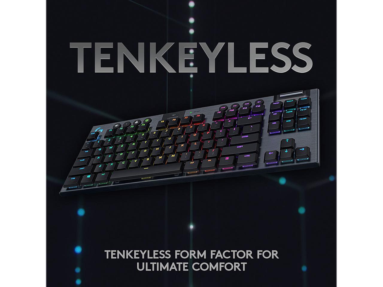 Logitech 920-009495 G915 Tenkeyless LIGHTSPEED Wireless RGB Mechanical Gaming Keyboard - Tactile Switch