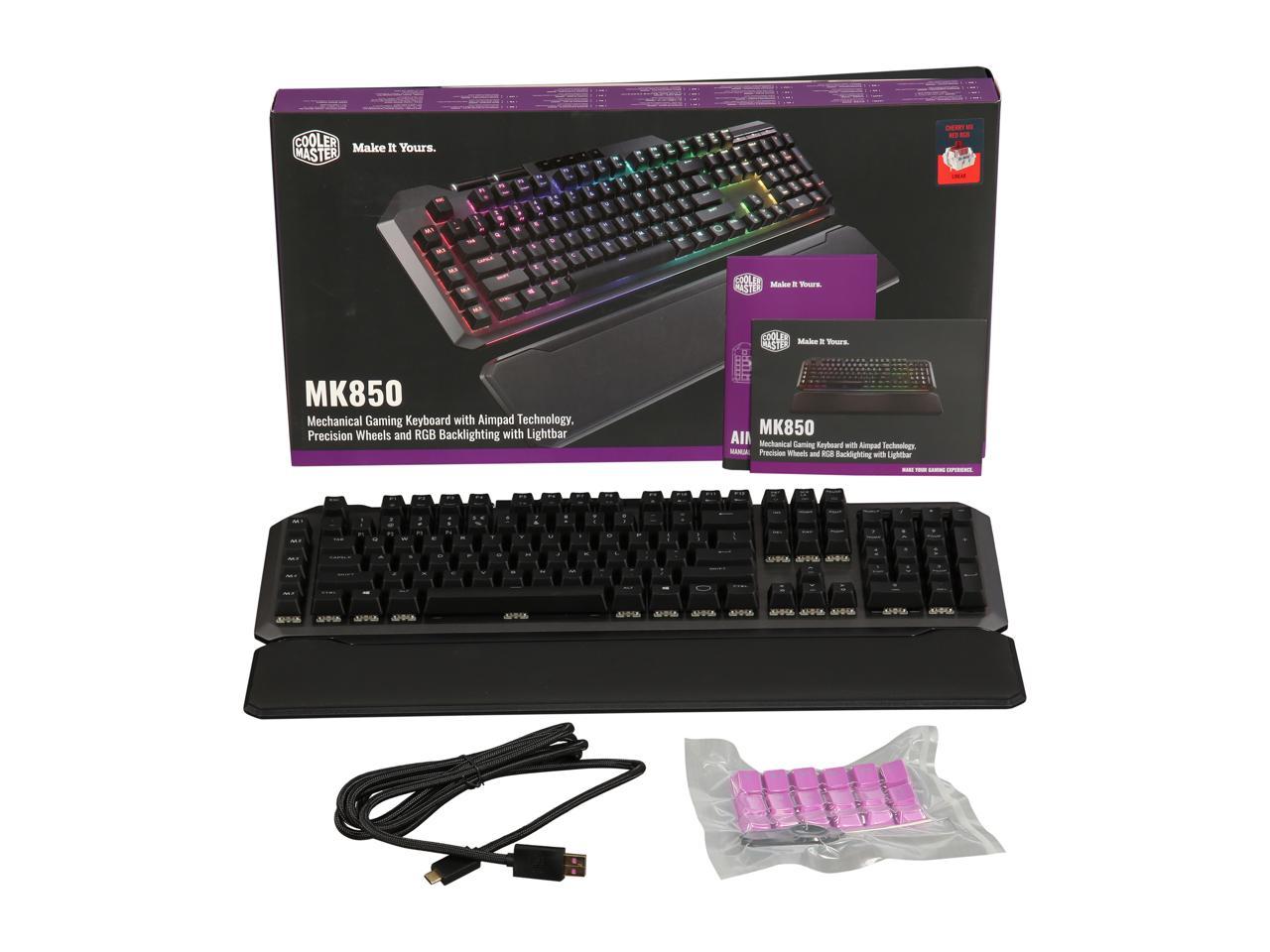 Cooler Master MK850 Gaming Mechanical Keyboard with Cherry MX Red Switches, Aimpad Technology, Precision Wheels, and RGB Illumination
