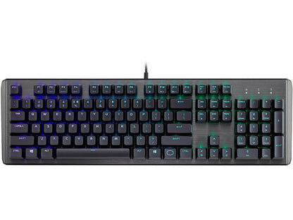 Cooler Master CK550 Gaming Mechanical Keyboard with RGB Backlighting, Brushed Aluminum Design, floating keycaps, On-the-Fly Controls, and Hybrid Key Rollover, Red Mechanical Switch