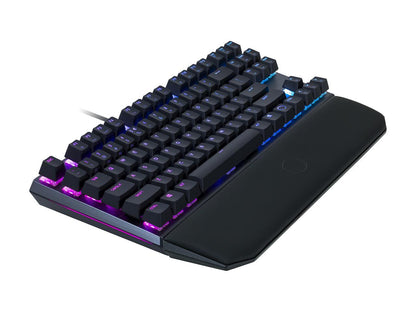 Cooler Master MK730 Tenkeyless Gaming Mechanical Keyboard with Cherry MX Blue, RGB Per-Key Lighting and Removable Wrist Rest