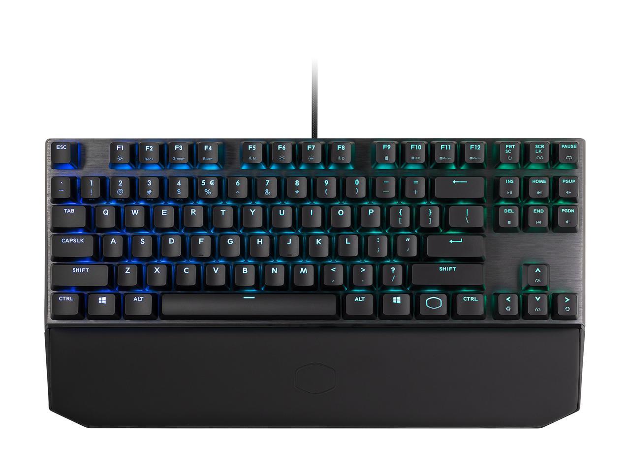 Cooler Master MK730 Tenkeyless Gaming Mechanical Keyboard with Cherry MX Blue, RGB Per-Key Lighting and Removable Wrist Rest