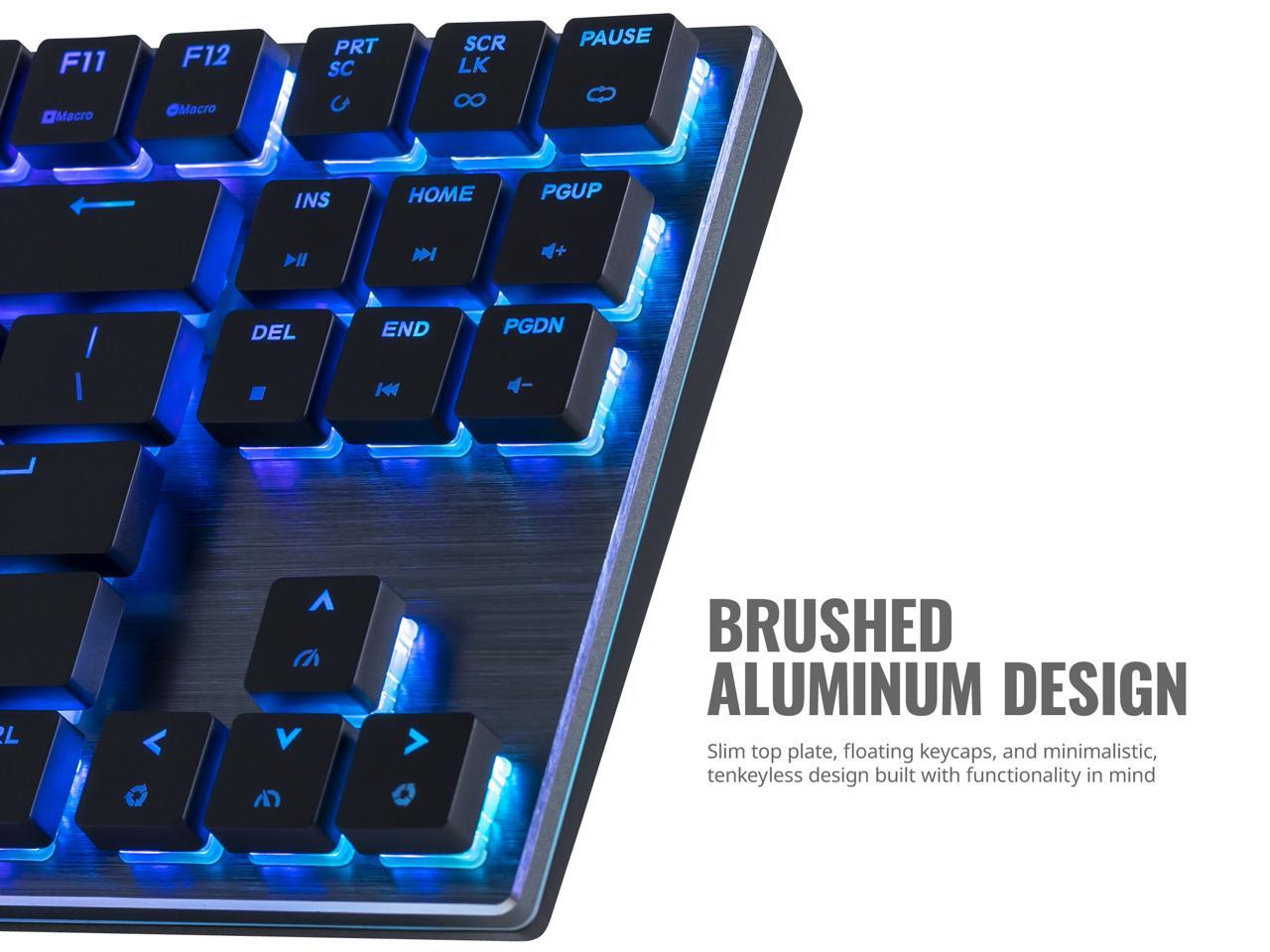 Cooler Master SK630 Tenkeyless Mechanical Keyboard with Cherry MX Low Profile Switches in Brushed Aluminum Design