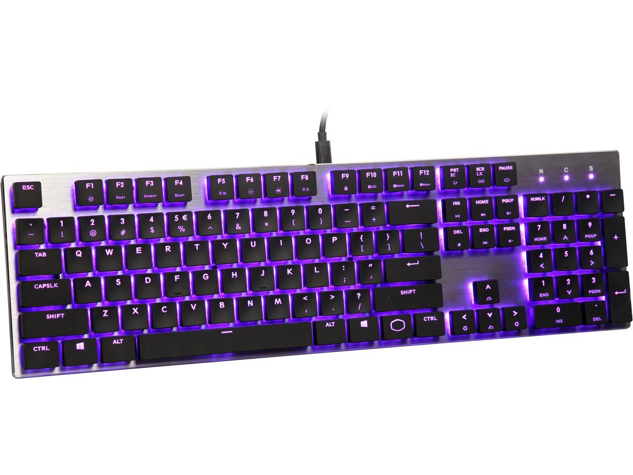 Cooler Master SK650 Mechanical Keyboard with Cherry MX Low Profile Switches in Brushed Aluminum Design